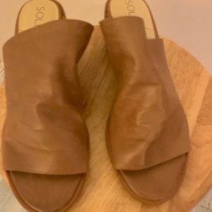 Sole Society brown mules. 2” heel